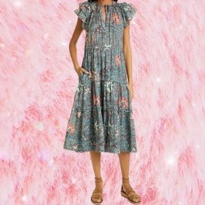 Ulla Johnson Rema Floral Ruffle Dress Malachite